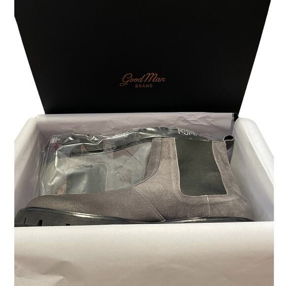 The Good Man Brand Mens Modern City Distressed Chelsea Boots Grey Suede 12 NIB - Picture 3 of 6
